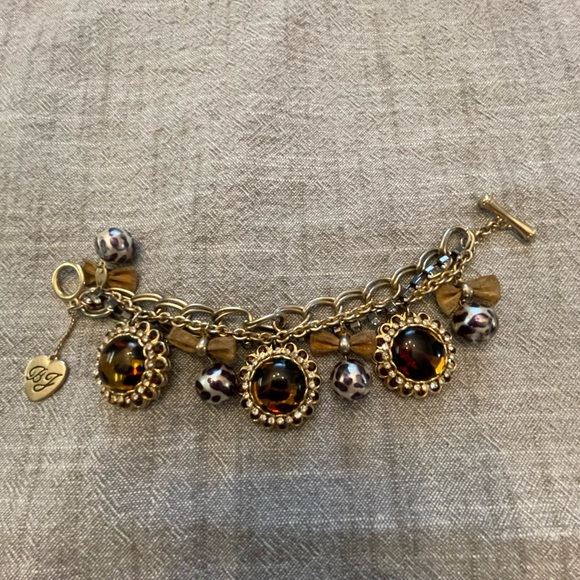 Betsey Johnson Jewelry - Betsey Johnson vintage Gold and Brown Charm Bracelet